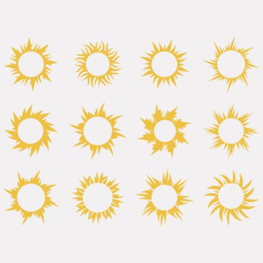 Güneş logoları koleksiyonunun vektör resmi
