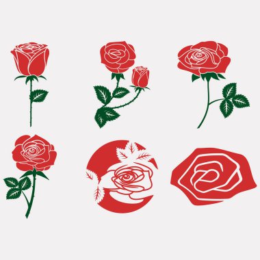 Gül çiçeği logoları koleksiyonunun vektör resmi