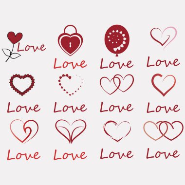 Simge vektör aşk illüstrasyonunu ayarla