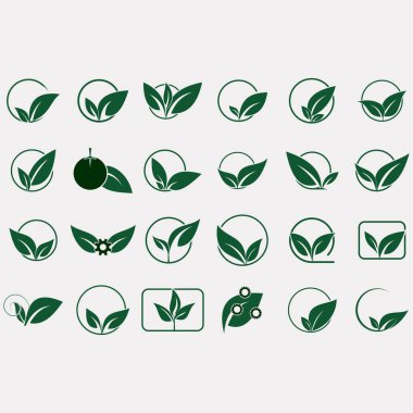 Yaprak logoları koleksiyonunun vektör resmi