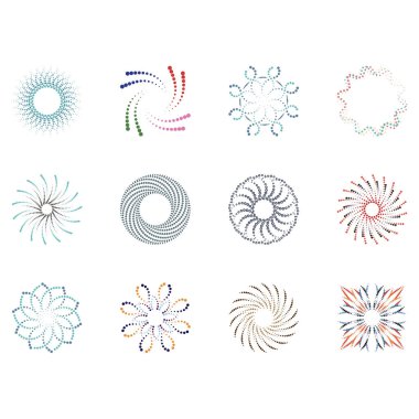 Yarım ton logo koleksiyonunun vektör resmi çizimi