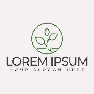 Güzel şekilli doğal yaprak logosu.