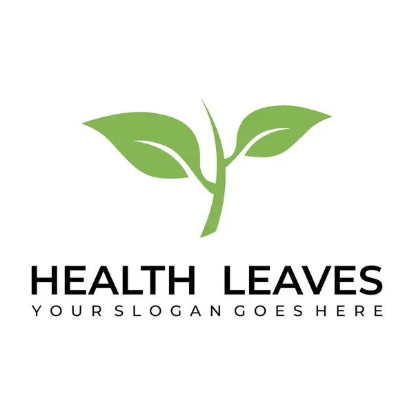 Yaprak logosu, rozet, biyografi, sağlıklı yemek rozeti. Vektör illüstrasyonu.