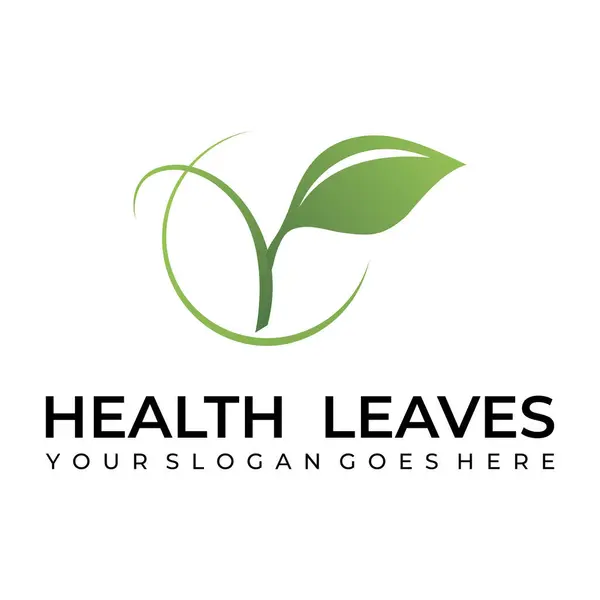 Yaprak logosu, rozet, biyografi, sağlıklı yemek rozeti. Vektör illüstrasyonu.