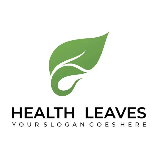 Yaprak logosu, rozet, biyografi, sağlıklı yemek rozeti. Vektör illüstrasyonu.