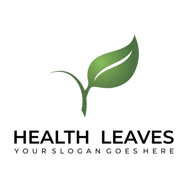 Yaprak logosu, rozet, biyografi, sağlıklı yemek rozeti. Vektör illüstrasyonu.