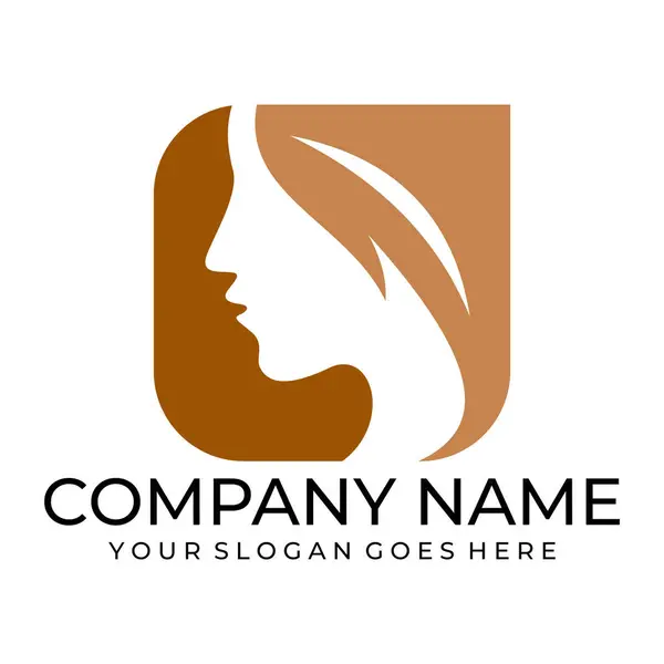 Kozmetik ve cilt sağlığı şirketi için güzellik yaprağı illüstrasyon logosu tasarımı.