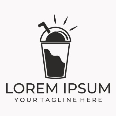 Kabarcık içeceği çay logosu grafik şablonu