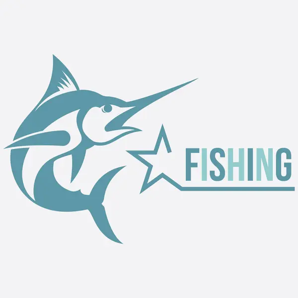 Logo dinamik ve güçlü bir Mavi Marlin 'i gösteriyor. Okyanustan heybetli bir şekilde sıçrıyor. Gücü, hassasiyeti ve balıkçılığın heyecanını simgeliyor. Parlak.