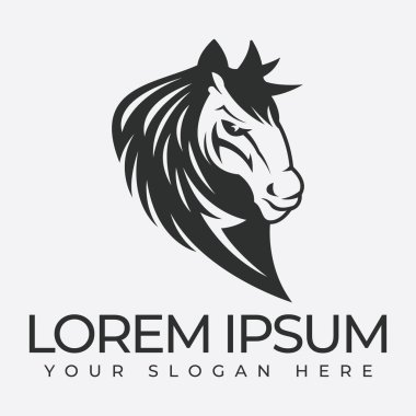 Bu logoda zarif kıvrımlar ve karmaşık ayrıntıları birleştiren ve gücü ve zarafeti zamansız bir cazibeyle ileten klasik tarzda bir at var.