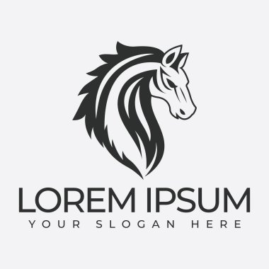 Bu logoda zarif kıvrımlar ve karmaşık ayrıntıları birleştiren ve gücü ve zarafeti zamansız bir cazibeyle ileten klasik tarzda bir at var.