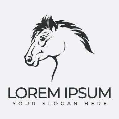 Bu logoda zarif kıvrımlar ve karmaşık ayrıntıları birleştiren ve gücü ve zarafeti zamansız bir cazibeyle ileten klasik tarzda bir at var.