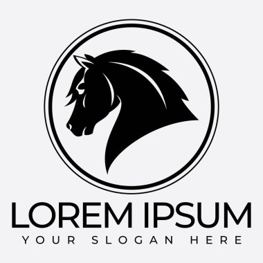 Bu logoda zarif kıvrımlar ve karmaşık ayrıntıları birleştiren ve gücü ve zarafeti zamansız bir cazibeyle ileten klasik tarzda bir at var.