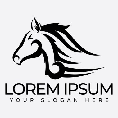 Bu logoda zarif kıvrımlar ve karmaşık ayrıntıları birleştiren ve gücü ve zarafeti zamansız bir cazibeyle ileten klasik tarzda bir at var.