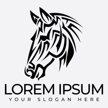 Bu logoda zarif kıvrımlar ve karmaşık ayrıntıları birleştiren ve gücü ve zarafeti zamansız bir cazibeyle ileten klasik tarzda bir at var.