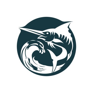 Güçlü çevikliği ve okyanus gücünü sembolize eden koyu mavi bir kılıçbalığı logosu.