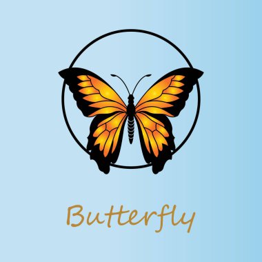 Yumuşak eğimli bir kelebek logosu zarif ve modern bir görünüm yaratıyor.