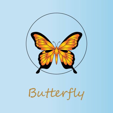 Yumuşak eğimli bir kelebek logosu zarif ve modern bir görünüm yaratıyor.