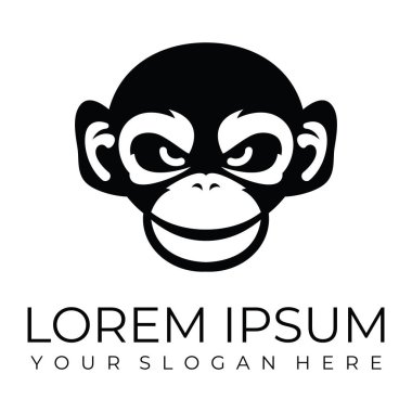 Zarif maymun kafası logo çizimi tasarımı