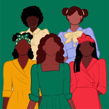 Büyük siyah kadınların vektör çizimi