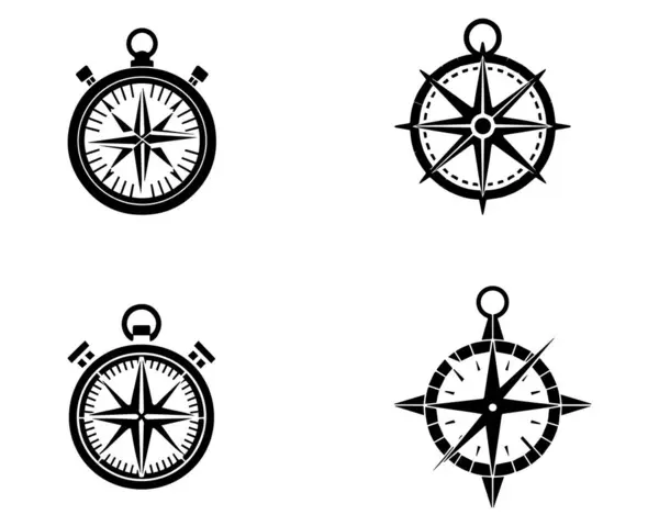 Kompass Icon Vektor Gezeichnet Durch Hände Vektor Abbildung Auf Weißem — Stockvektor