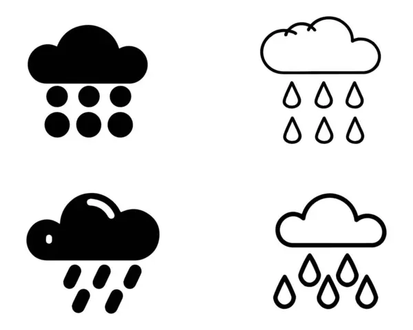 Regenwolken Icon Vector Illustration Auf Weißem Hintergrund — Stockvektor