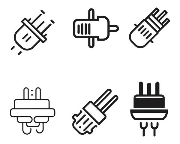 Elektrische Steckdose Icon Vektor Auf Weißem Hintergrund Stock Illustration — Stockvektor