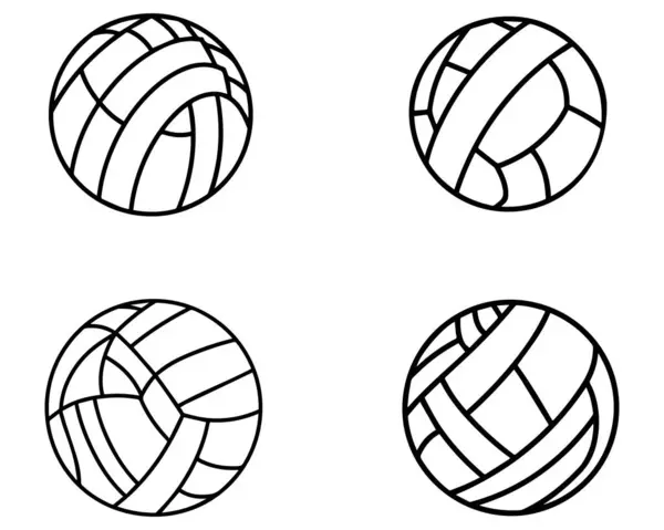 Volleyball Vektor Symbol Gesetzt Vektor Auf Weißem Hintergrund Illustration — Stockvektor