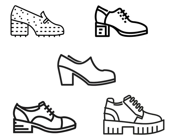 Shoe Icon Set Vektor Auf Weißem Hintergrund Illustration — Stockvektor