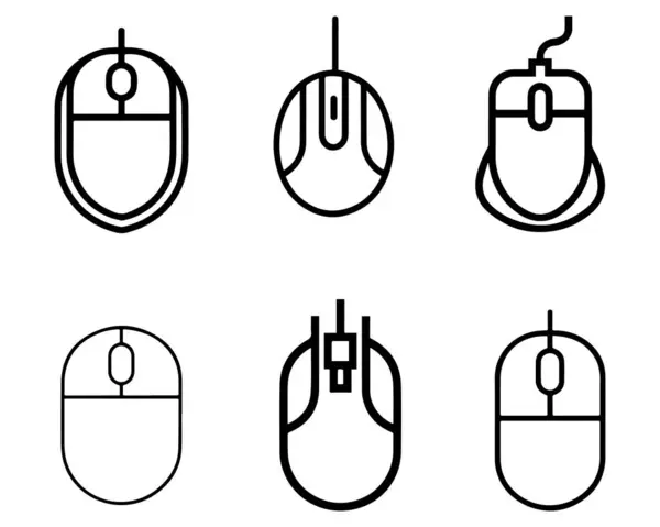 Computer Maus Symbol Eingestellt Vektor Auf Weißem Hintergrund Stock Illustration — Stockvektor