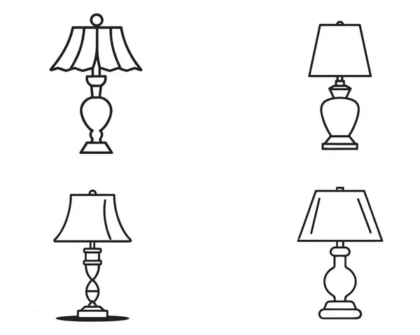 Tischlampe Icon Icon Icon Set Vektor Auf Weißem Hintergrund Illustration — Stockvektor
