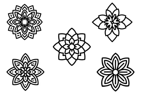 Einfaches Mandala Element Ein Blumenmuster Vektor Design — Stockvektor