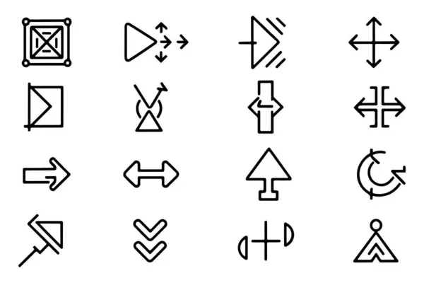 Set Von Pfeil Symbolen Set Vektor Design Auf Weißem Hintergrund — Stockvektor