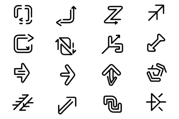 Set Von Pfeil Symbolen Set Vektor Design Auf Weißem Hintergrund — Stockvektor
