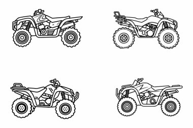 Atvs Beyaz Arkaplanda Özet Vektör Resmini Ayarladı