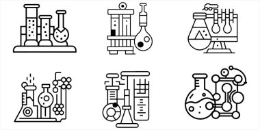 Science And Laboratory Set Vector On White Background clipart