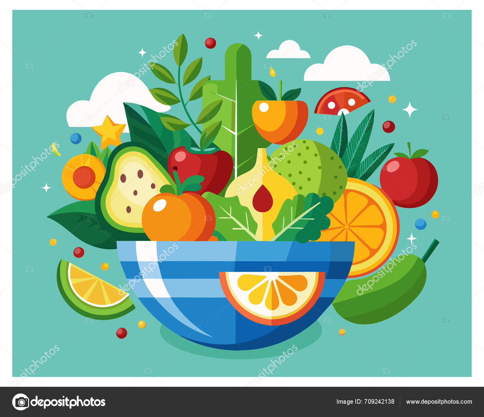 Healthy Eating Fruit Vector Illustration Stock Vector by ...