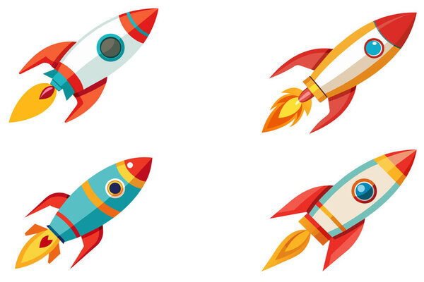 Rocket icons set vector design illustration