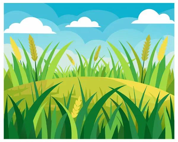 Green Grass Nature Design Elements Vector Illustration — Stock Vector