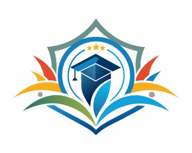 Logo Defteri Bilgisi Akademik Basit Vektör İllüstrasyonu
