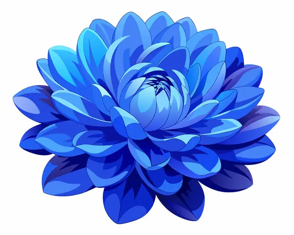 Blue dahlia flower on white background vector illustration