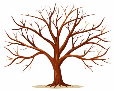 Yapraksız büyük ağaç illüstratörü