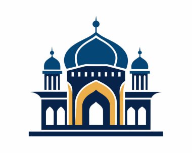 Müslüman Camii logosu Simge Vektörü illüstrasyonu