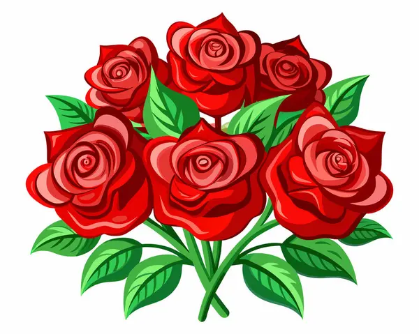 Bouquet Red Roses Flower — Stock Vector