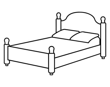 Vektör yatak simgesi karalama stok tasarım vektörü