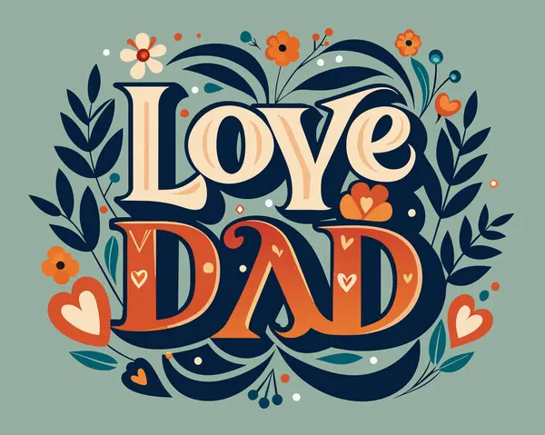 stock vector Father's Day Love DAD Typography vector