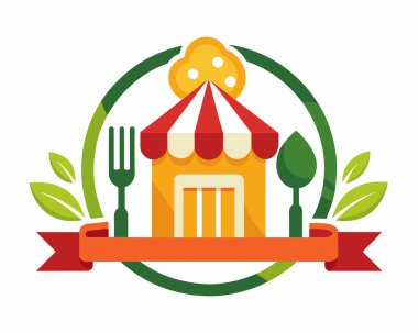 Vektör illüstrasyon restoran simgesi logosu