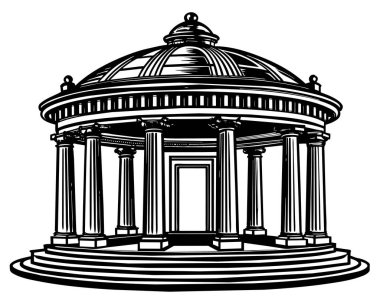 Vektör illüstrasyon el çizimi çardak rotunda