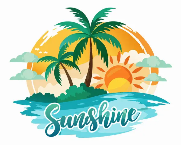 Shirt Summer Beach Design Sun Sand Background — Stock Vector