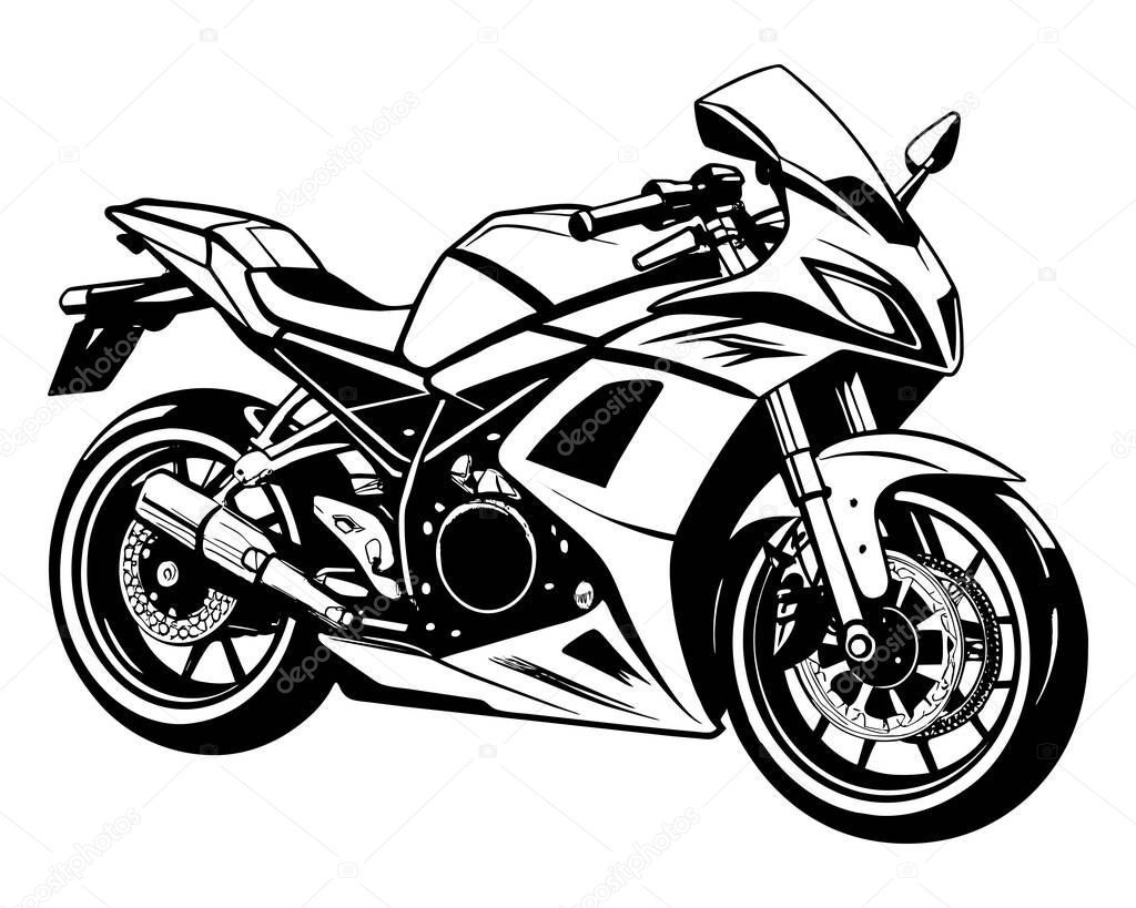 Motor Bike icon vector line art design